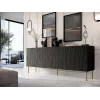 JUNGLE komoda 190x40.5x74.5 juodas matinis + auksinės kojos