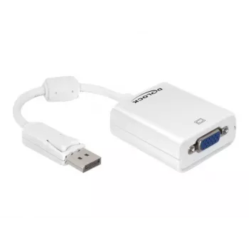 Vaizdo kabelio adapteris DeLOCK 61766 0,125 m VGA DisplayPort baltas