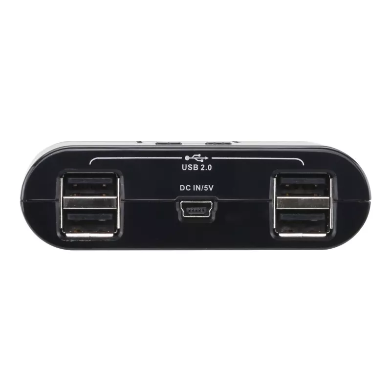 USB 2.0 dviejų prievadų periferinių įrenginių dalijimosi įrenginys ATEN US224AT – USB Type-A, 1,8 m kabelis, juodas