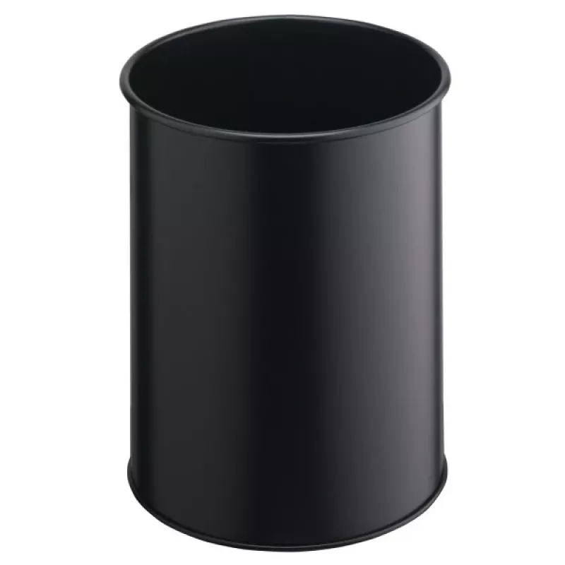 Šiukšliadėžė apvali plieninė juoda Durable 330101, 15 l