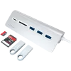Satechi Type-C aliuminio USB centras ir kortelių skaitytuvas, sidabrinis, ST-TCHCRS