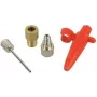 FISCHER Adapterių rinkinys 85618 – metaliniai siurblio adapteriai (raudoni) dviračių ir paspirtukų vožtuvams