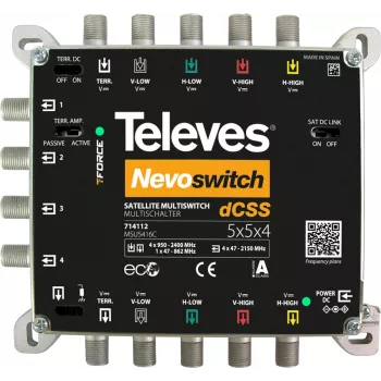 Satelitinis multiswitch Televes 714112 5 įėjimai 4 išėjimai
