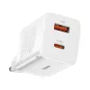 Baseus Super Si Pro greitasis įkroviklis USB + USB-C 30W (baltas)