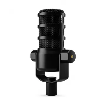 Studijinis mikrofonas RØDE PodMic USB – kardioidinis XLR/USB, 24 bitų / 48 kHz, USB-C, ausinių išvestis, sukamas garsumo reguliatorius, juodos spalvos