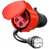 Adapteris go-e Gemini flex 22 kW, CEE raudonas trifazis 32A > buitinis kištukas (juodas, 30 cm)