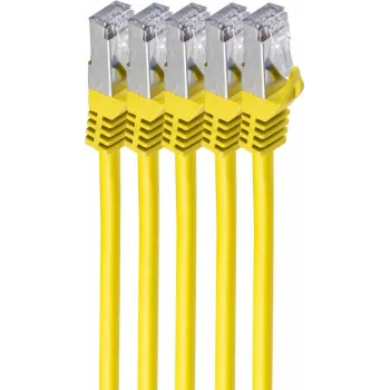 Tinklo kabelis ShiverPeaks BS75511-0.25Y-SET5, 0,25 m, Cat7, S/FTP, geltonas