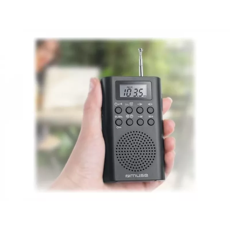 Nešiojamas radijo imtuvas Muse M-03 R FM PLL, LCD ekranas, išorinė antena, juodas