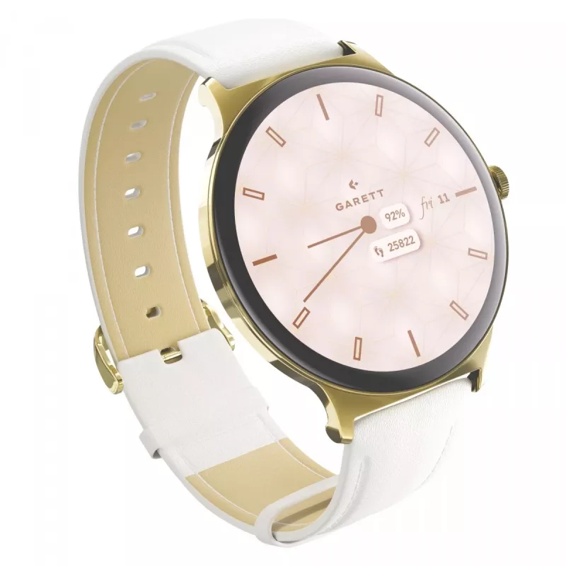 Išmanusis laikrodis Garett Verona 2 Gold Steel su Bluetooth ir širdies ritmo matuokliu