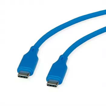 ROLINE USB 2.0 kabelis C-C ST/ST Silicone 60W 1m mėlynas - Laidas - Skaitmeniniai/duomenys (11.02.9123)