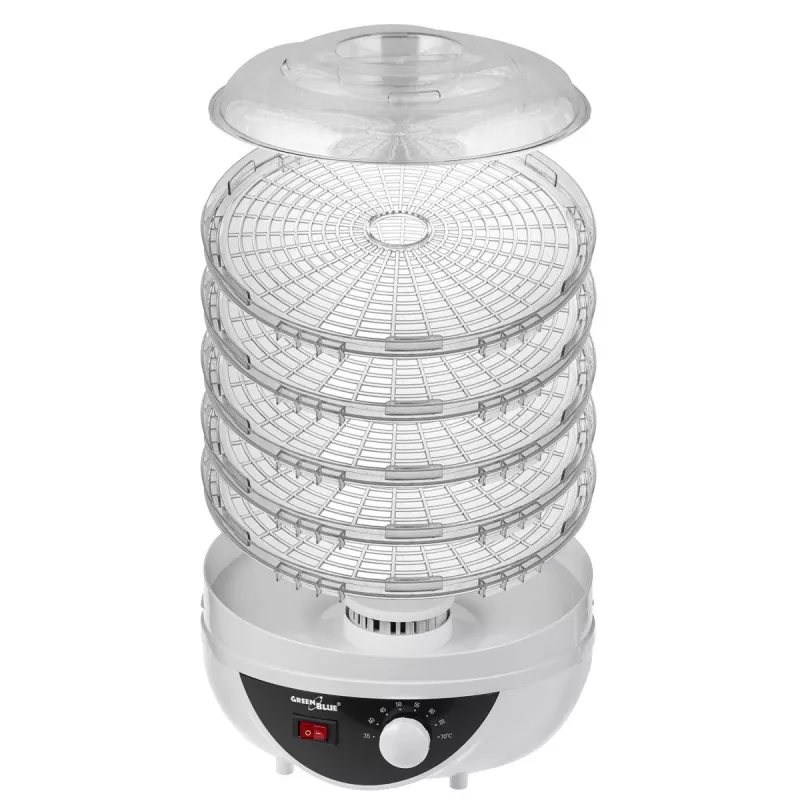 Džiovintuvas GreenBlue GB195 grybams, daržovėms ir vaisiams, 250 W, 5 sietai, tylus