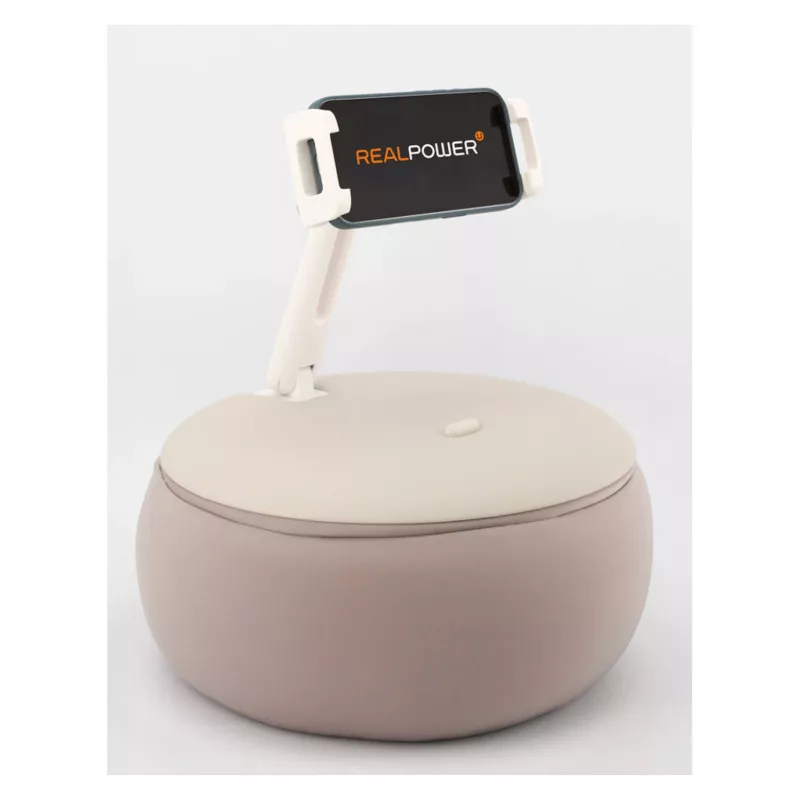 RealPower PillowStand-1 pasyvus laikiklis telefonui ir planšetei, smėlio spalvos