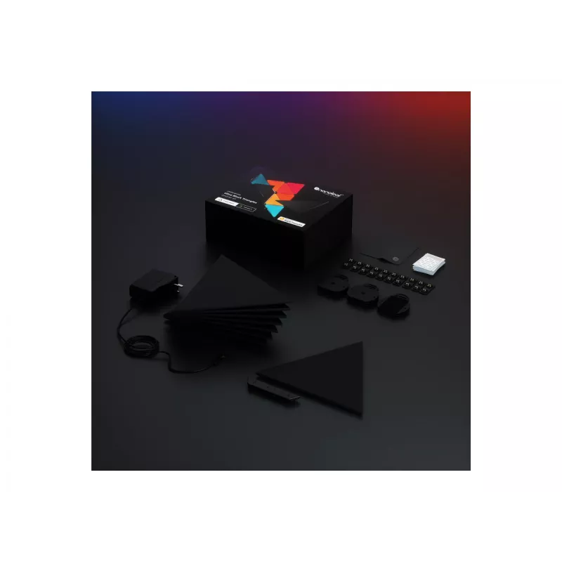 Nanoleaf Shapes Ultra Black Triangles pradinis rinkinys NL47-0102TW-9PK