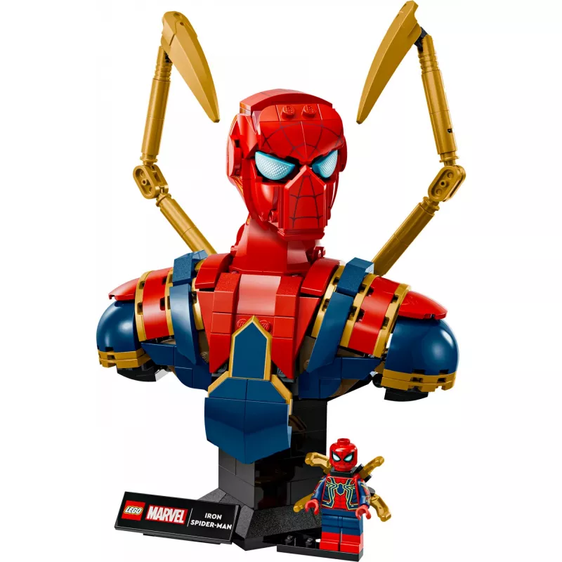 LEGO Marvel kolekcinė biustinė figūra Geležinis Žmogus-Voras 76326, 379 dalių, 18+ demonstracinis modelis, 170×200×110 mm