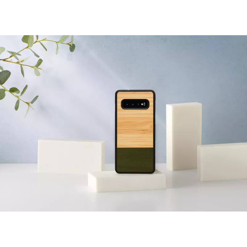 Dėklas Samsung Galaxy S10 iš medžio ir polikarbonato – Bamboo Forest juodas