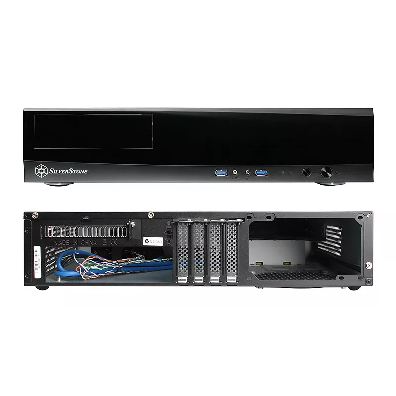 SilverStone MILO ML03 – stalinis kompiuterio korpusas – Micro-ATX – be maitinimo šaltinio (ATX / PS/2) – juodas – USB / garso (SST-ML03B-R)