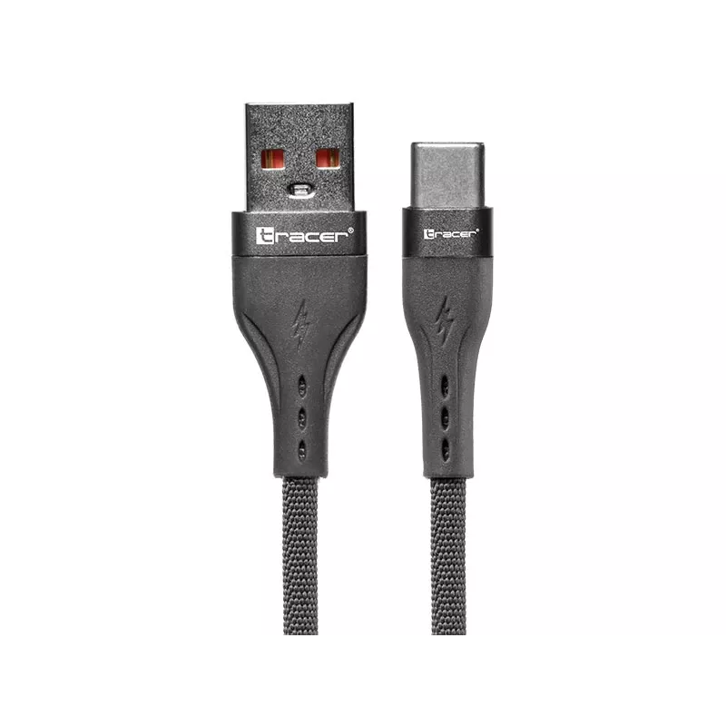 Tracer 47487 USB A - USB C laidas, 1 m, pilka