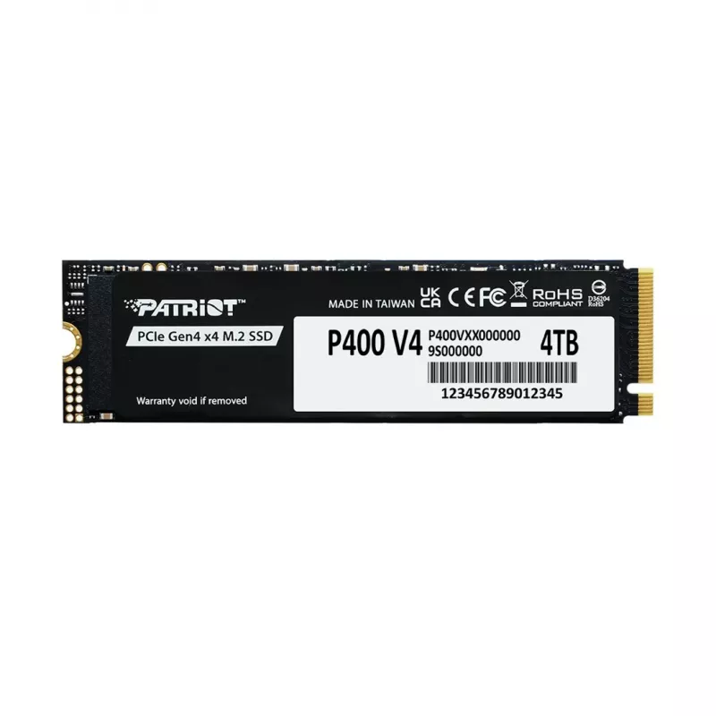 PATRIOT P400 V4 4 TB M.2 NVMe kietojo kūno diskas (4000 GB, M.2, Juoda)