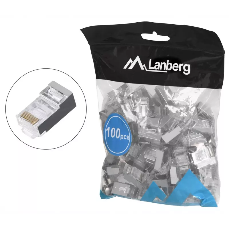 LANBERG PLS-5000EZ RJ-45 kištukas, Cat5e, F/UTP (FTP), pilka, 100 vnt.