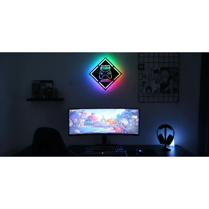 LED neoninis ženklas MANTA MASNL132RGB GAMER ZONE, RGB apšvietimas sienai