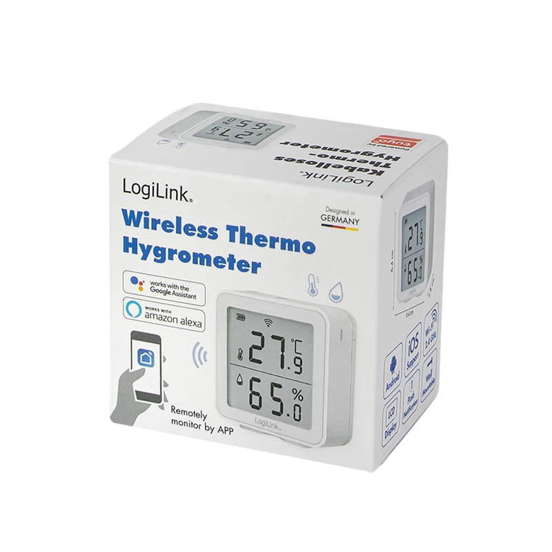 LogiLink SC0116 Higrometras Psichrometras Patalpoms Baltas Skaitmeninis