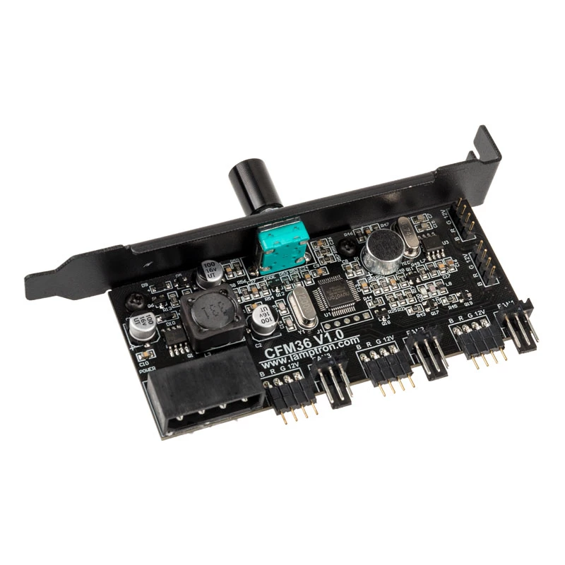 Lamptron CFM36 ventiliatorių ir RGB LED valdiklis PCI lizdui, juodas
