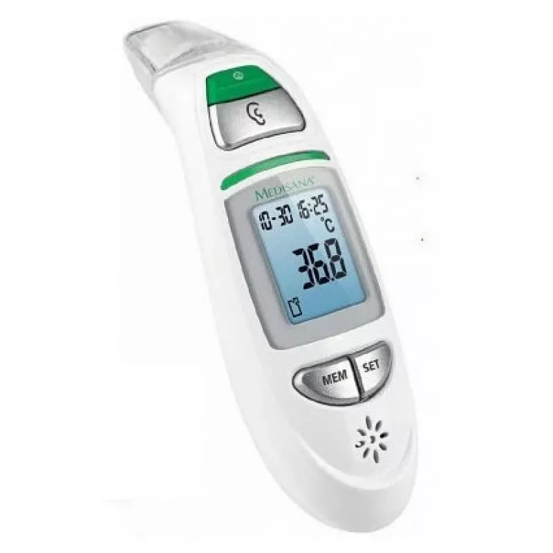Kontaktinis termometras Medisana TM 750 – skaitmeninis termometras, atmintis 30, diapazonas 0–100 °C, °C/°F, LCD, baltas