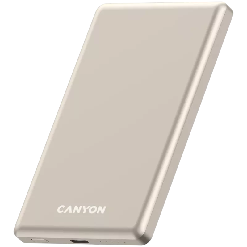 Canyon OnPower 505 – Powerbankas 5000 mAh, USB-C PD 20W, belaidis magnetinis įkrovimas