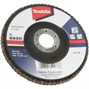 Makita šlifavimo diskas metalams, spalvotiesiems metalams, PVC - 125 mm - Grūdėtumas: A40 (D-63476)