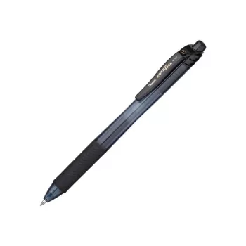 Pentel Energel X – ištraukiamas gelinis rašiklis – juodas – permatomas – plastikas/guma – ambidekstrinis