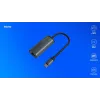 SAVIO Adapter USB-C 3.1 Gen.1 (vyriškas) į RJ-45 Gigabit Ethernet (moteriškas), 1000 Mbps, AK-56, pilka