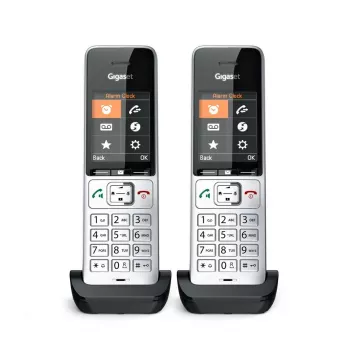 Gigaset COMFORT 500HX duo analoginis/DECT belaidis telefonas su skambučio numerio rodymu, juodas/sidabrinis