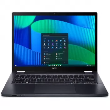 Konvertuojamas nešiojamas kompiuteris Acer TravelMate TMP414RN-54-TCO-5496 — Intel Core Ultra 5 125U, 14 colių WUXGA liečiamas ekranas, 16 GB DDR5, 512 GB SSD, Windows 11 Pro, Mėlyna