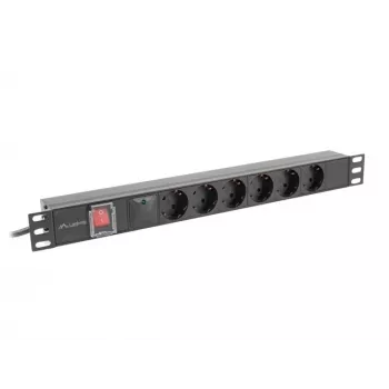 Lanberg PDU-05F-0200-BK maitinimo skirstytuvas (PDU) 5 AC lizdai 1U juodas