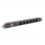 Lanberg PDU-05F-0200-BK maitinimo skirstytuvas (PDU) 5 AC lizdai 1U juodas