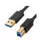 USB kabelis Unitek C14095BK-2M — USB-A į USB-B 3.0, 5 Gbps, 2 m, juodas, paauksuoti kontaktai