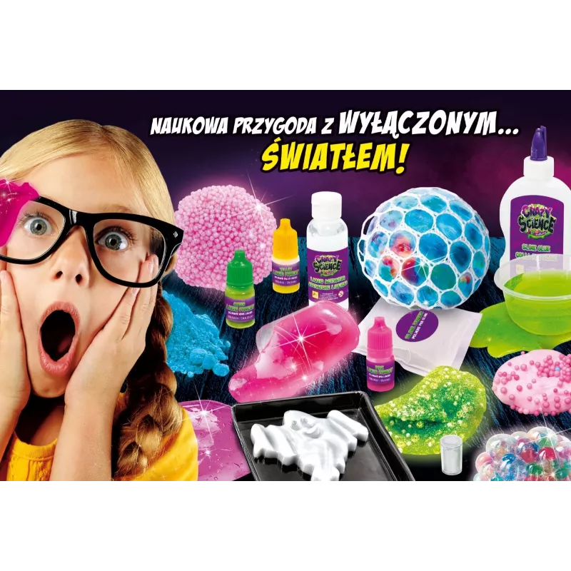 Mokslinis rinkinys Liscianigiochi Crazy Science Slime in the dark 304-PL89239 – švytintis gleivinis eksperimentų rinkinys