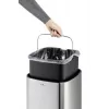 Stačiakampė šiukšliadėžė Durable NO TOUCH 35L nerūdijančio plieno juoda sidabrinė