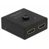 DeLock HDMI 2 į 1 dvipusis 4K 60 Hz kompaktiškas vaizdo/garso jungiklis - Mažmeninė dėžutė - 2 x HDMI - stalinis (64072)