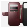 Dėklas telefonui Nomad Modern Leather Folio, skirtas iPhone 17 Pro Max — odinis, TPU, PC, aliuminis, bordo spalvos, 16 cm (6,3 colio)