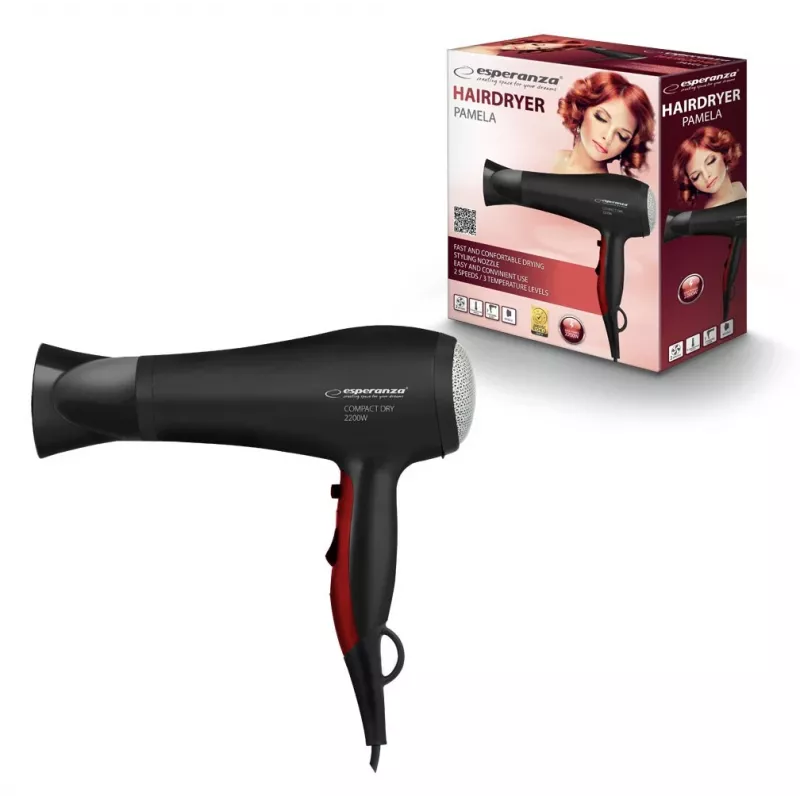 Esperanza Ebh004k Pamela 2200W plaukų džiovintuvas sidabrinis