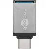 Wentronic Goobay USB-C™ Adapter - USB 3.0 A lizdas, pilkas - skirtas USB-C™ ir USB-A įrenginių prijungimui (56621)