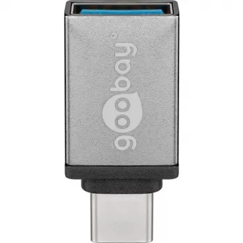 Wentronic Goobay USB-C™ Adapter - USB 3.0 A lizdas, pilkas - skirtas USB-C™ ir USB-A įrenginių prijungimui (56621)