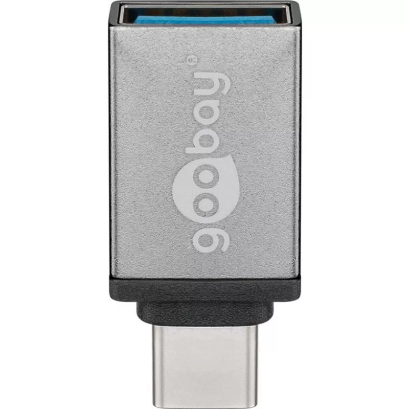 Wentronic Goobay USB-C™ Adapter - USB 3.0 A lizdas, pilkas - skirtas USB-C™ ir USB-A įrenginių prijungimui (56621)
