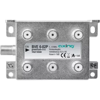 Axing BVE 6-02P – Kabelinis daliklis (splitter) – 5–1218 MHz – Pilka – A – 10,8 dB – F (BVE602P)