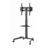 TV stovas GEMBIRD TVS-55T-01 32–55 coliams, plieninis, reguliuojamas aukštis, VESA 100x100–400x400, pakreipimas, ratukai, max 35 kg
