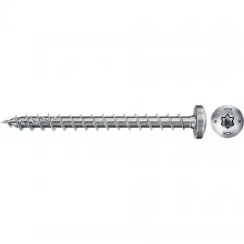 Fischer 670332 PowerFast II medsraigtis medžio drožlių plokštėms, 4,5 x 40 mm, lęšinė galvutė, TX, visas sriegis, cinkuotas plienas, 200 vnt.