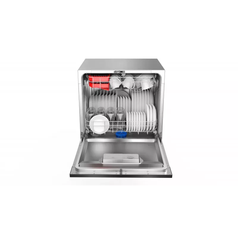 Įmontuojamas indaplovė Toshiba DW-08T2EE(S)-PL — 8 komplektų, F energijos klasė, 49 dB, 55×59×50 mm