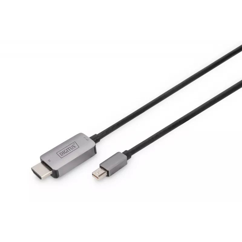 DIGITUS adapteris Mini DisplayPort (kištukas) → HDMI (kištukas) 1,0 m, palaiko 8K 60 Hz, juodas (DB-340109-010-S)