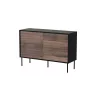 Komoda cama meble CORTINA 1D3S 120x40x81 cm, juoda/riešutas, 3 stalčiai, medžio drožlių plokštė